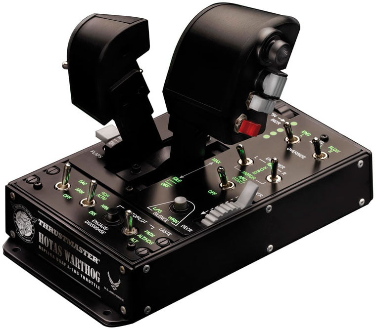 Thrustmaster - Joystick Thrustmaster Hotas Warthog Dual Throttle Flight Sim Controller USB PC Negro