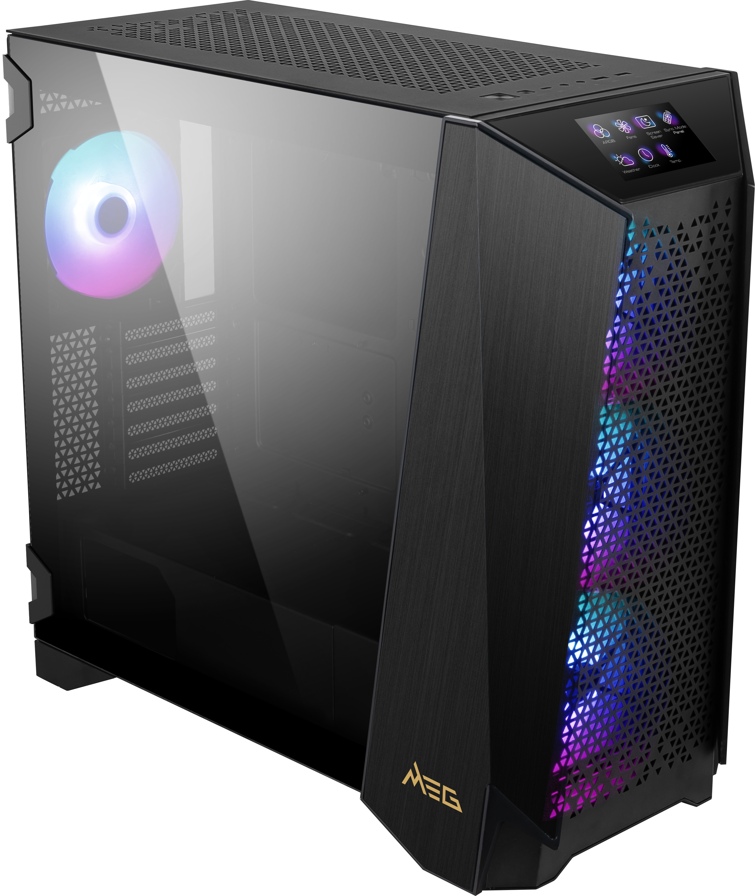Picture of Picture of Torre ATX MSI MEG PPROSPECT 700R ARGB c/ Touch Panel 4.3"Vidro Temperado