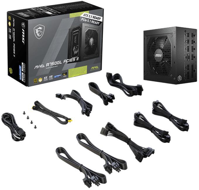 MSI - Fuente Alimentación Modular MSI MAG A750GL 750W 80+ Gold PCIE5 II
