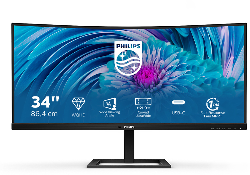 Picture of Picture of Monitor Curvo Philips 34" 346E2CUAE VA UWQHD 100Hz USB-C (65W)