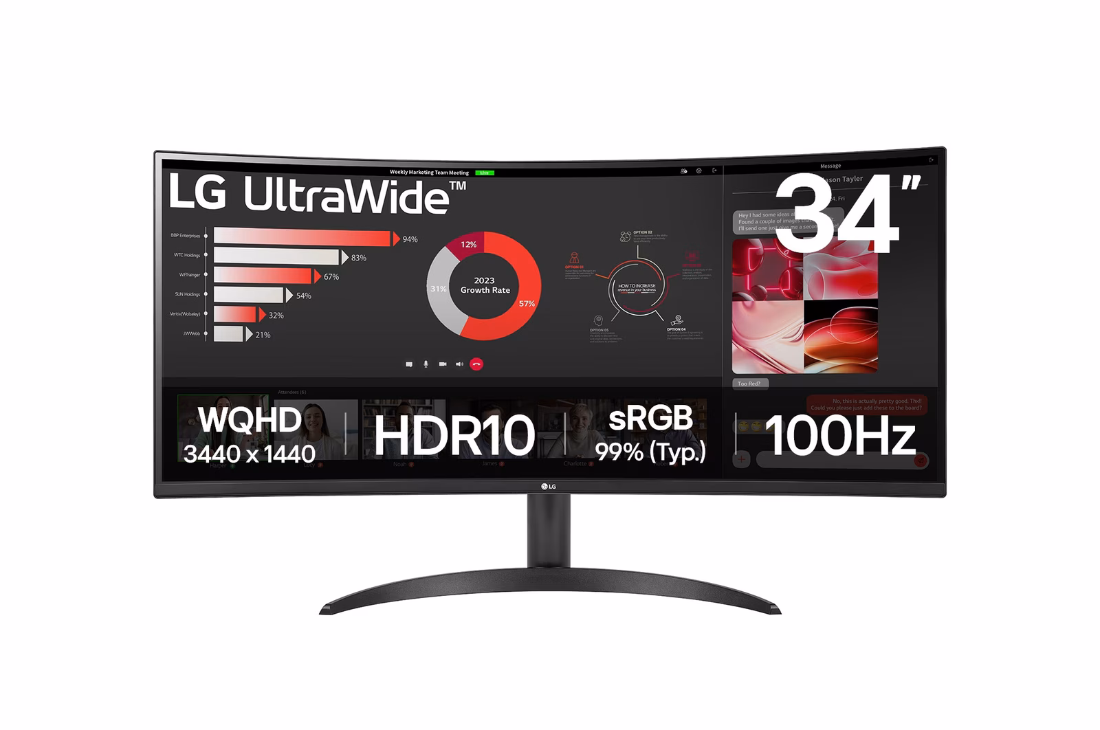 Picture of Picture of Monitor Curvo LG UltraWide 34" 34WR50QK-B VA UWQHD 100Hz 5ms sRGB99%