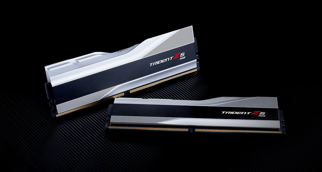 G.Skill - G.Skill Kit 32GB (2 x 16GB) DDR5 6000MHz Trident Z5 RGB CL40 Silver- F5-6000J4040F16GX2-TZ5RS