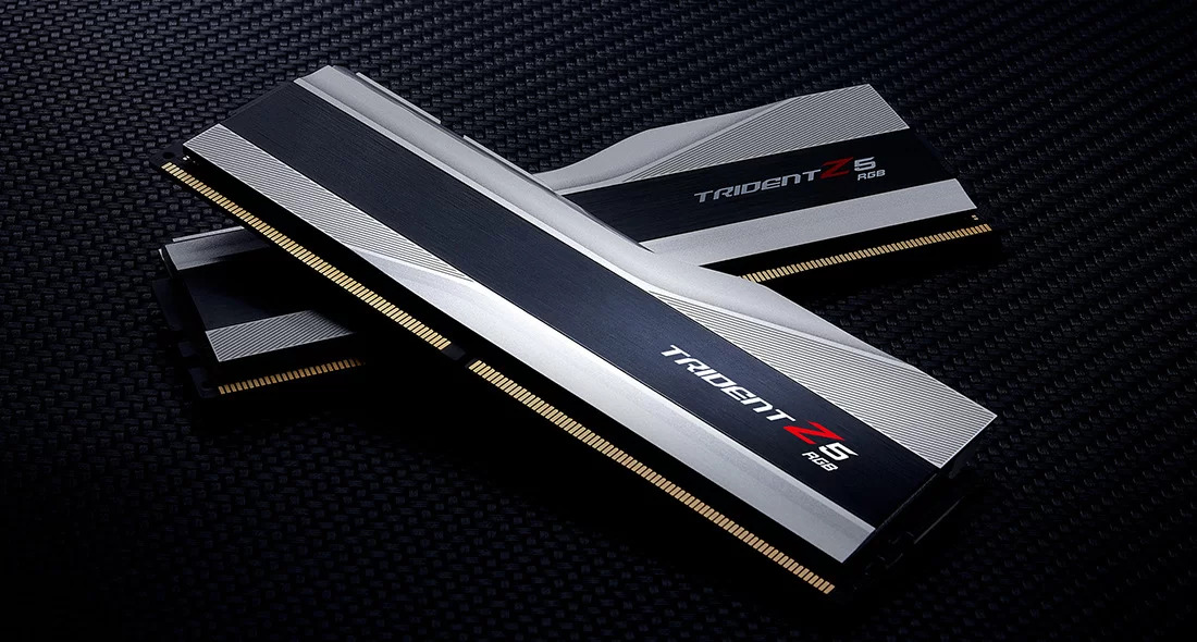 G.Skill - G.Skill Kit 32GB (2 x 16GB) DDR5 6000MHz Trident Z5 RGB CL40 Silver- F5-6000J4040F16GX2-TZ5RS