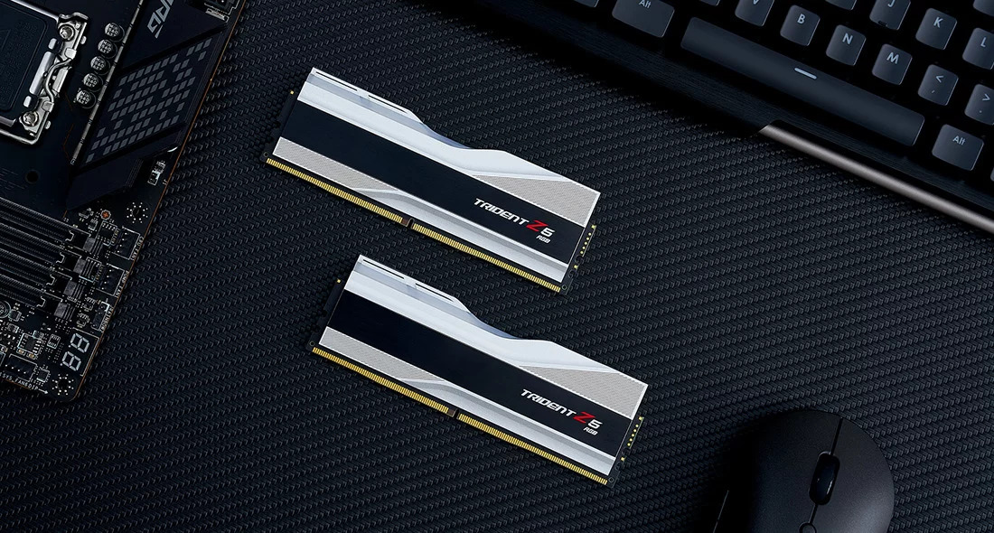 G.Skill - G.Skill Kit 32GB (2 x 16GB) DDR5 6000MHz Trident Z5 RGB CL40 Silver- F5-6000J4040F16GX2-TZ5RS