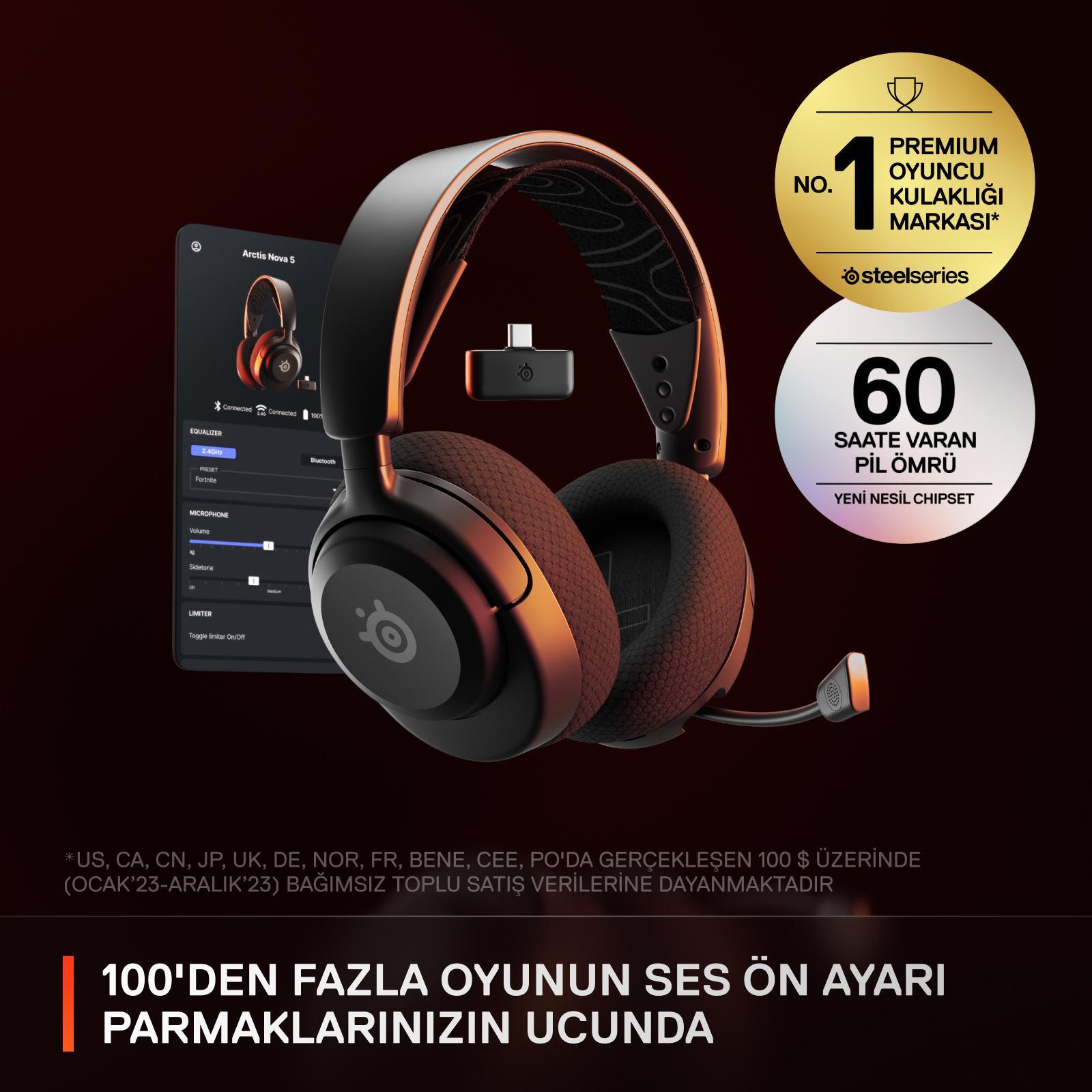 SteelSeries - Auriculares SteelSeries Arctis Nova 5 Wireless/Bluetooth Negro