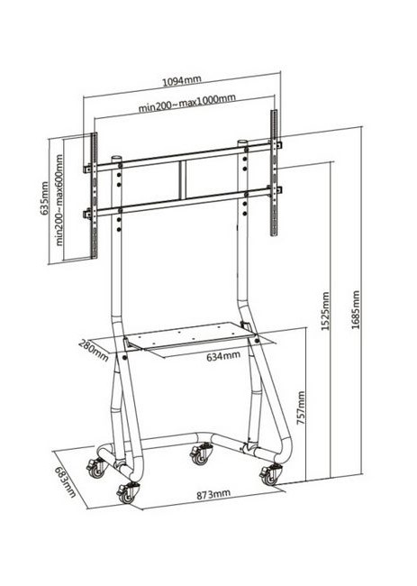 equip - Soporte Móvel Equip para TV 60" a 105" Máx. 100kg