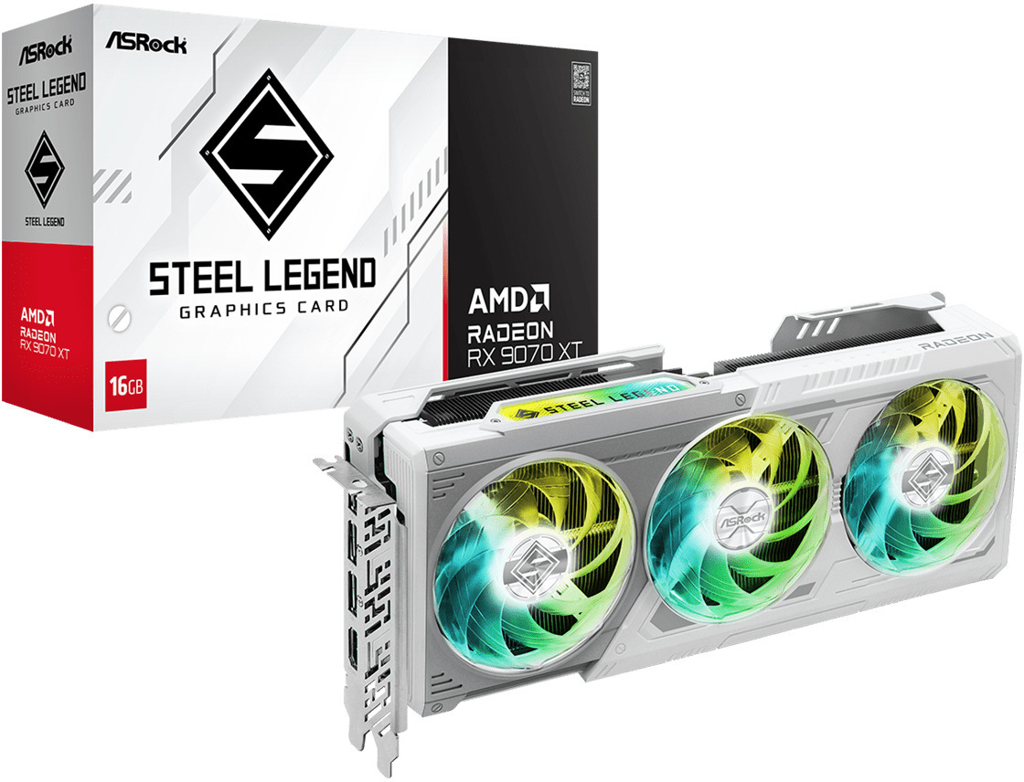 Picture of Picture of Tarjeta Gráfica ASRock Radeon RX 9070 XT Steel Legend OC 16GB GDDR6