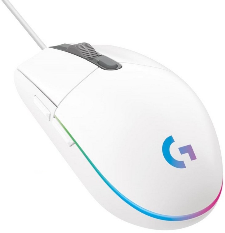 Logitech - Ratón Gaming Logitech G Series G203 LightSync RGB 8000DPI Blanco