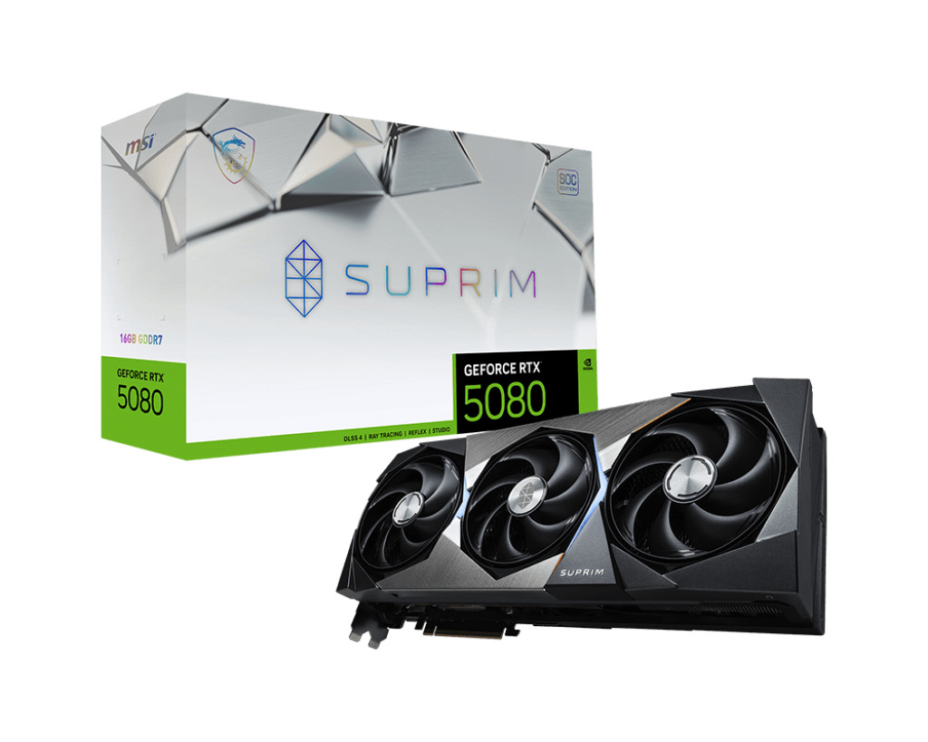 Picture of Picture of Tarjeta Gráfica MSI GeForce® RTX 5080 SUPRIM SOC 16GB GDDR7 DLSS4