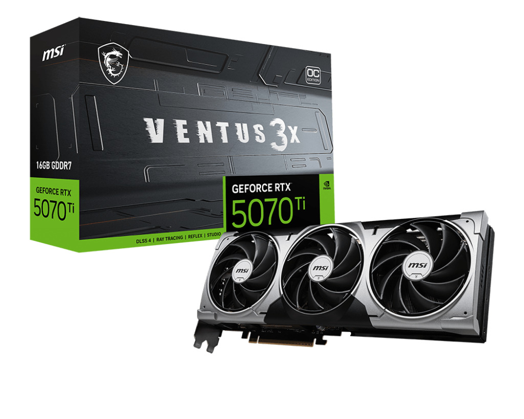 Picture of Picture of Tarjeta Gráfica MSI GeForce® RTX 5070 Ti VENTUS 3X OC 16GB GDDR7 DLSS4
