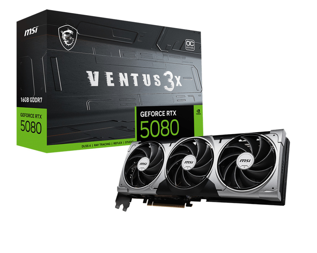 Picture of Picture of Tarjeta Gráfica MSI GeForce® RTX 5080 VENTUS 3X OC 16GB GDDR7 DLSS4