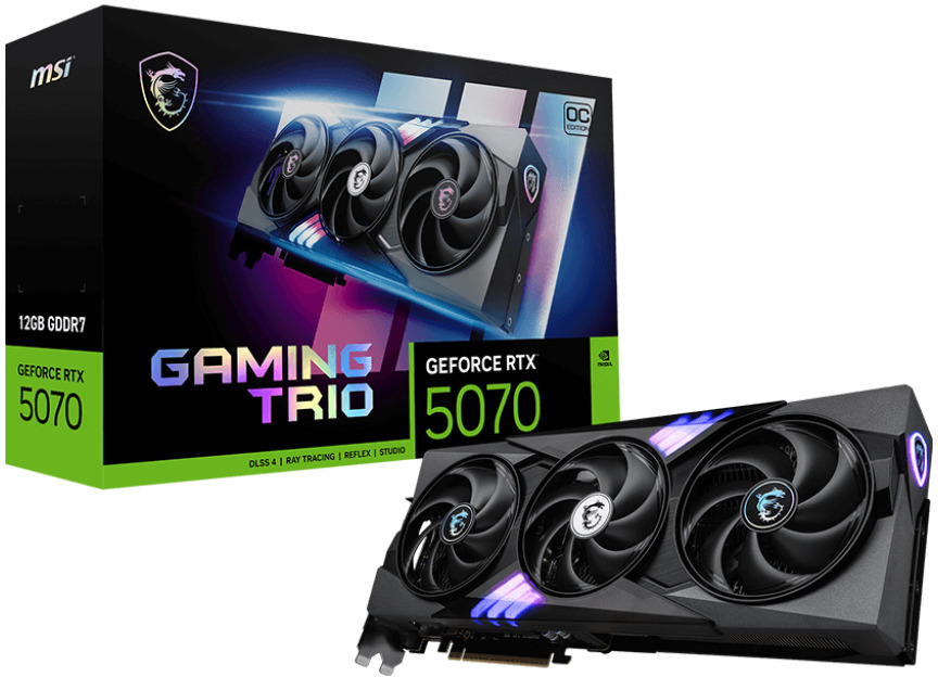 Picture of Picture of Tarjeta Gráfica MSI GeForce® RTX 5070 GAMING TRIO OC 12GB GDDR7 DLSS4