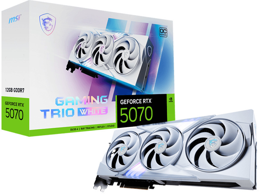 Picture of Picture of Tarjeta Gráfica MSI GeForce® RTX 5070 GAMING TRIO OC WHITE 12GB GDDR7 DLSS4