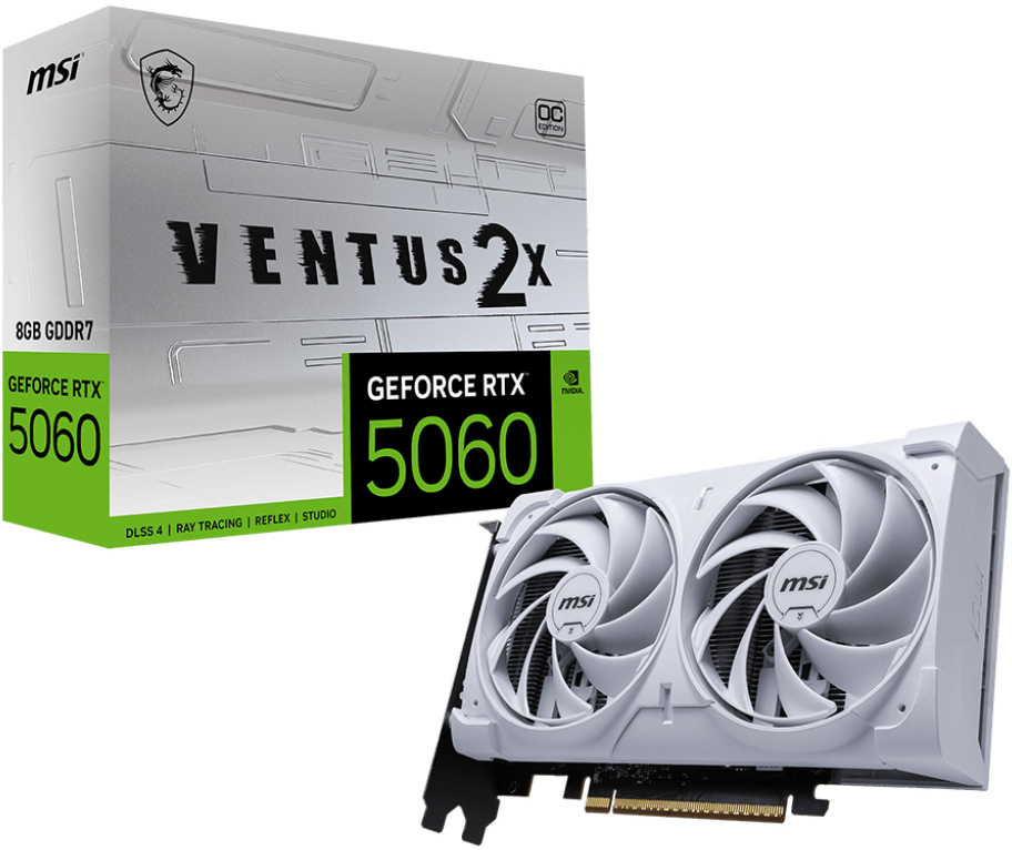 Picture of Picture of Tarjeta Gráfica MSI GeForce® RTX 5060 VENTUS 2X OC WHITE 8GB GDDR7 DLSS4