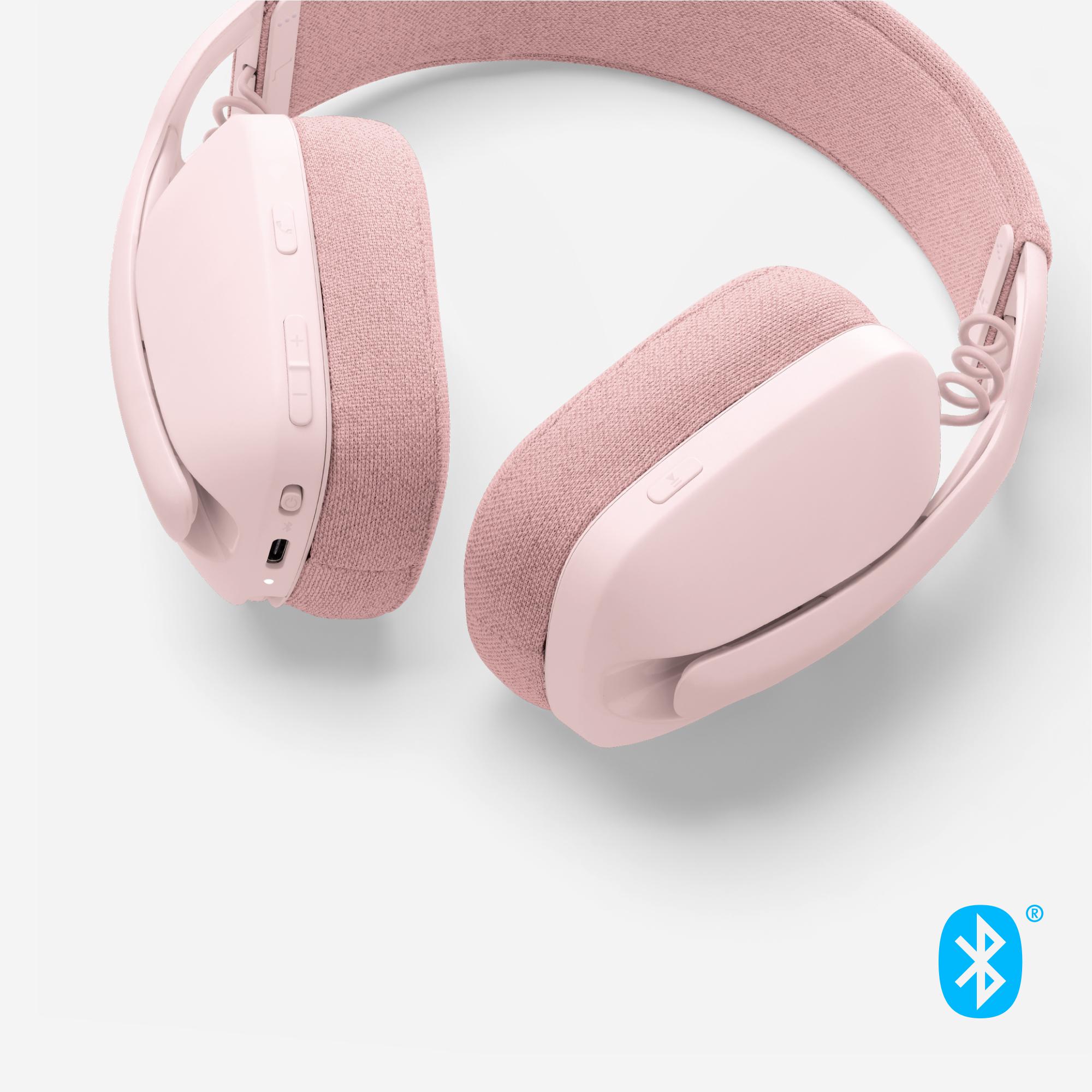 Logitech - Auriculares Logitech ZONE Vibe 100 Bluetooth Rosa