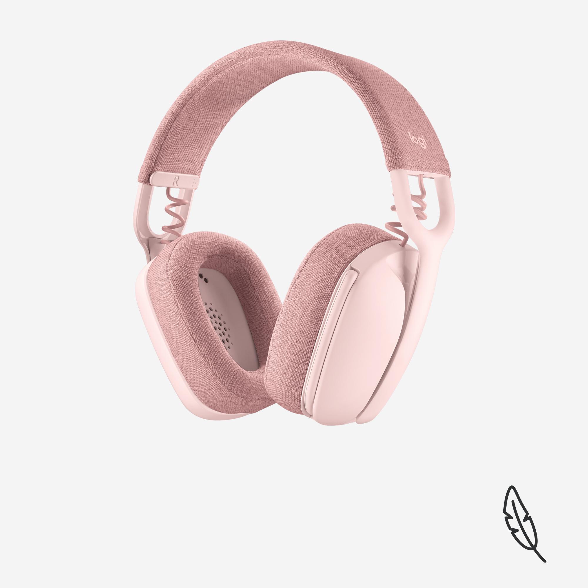 Logitech - Auriculares Logitech ZONE Vibe 100 Bluetooth Rosa