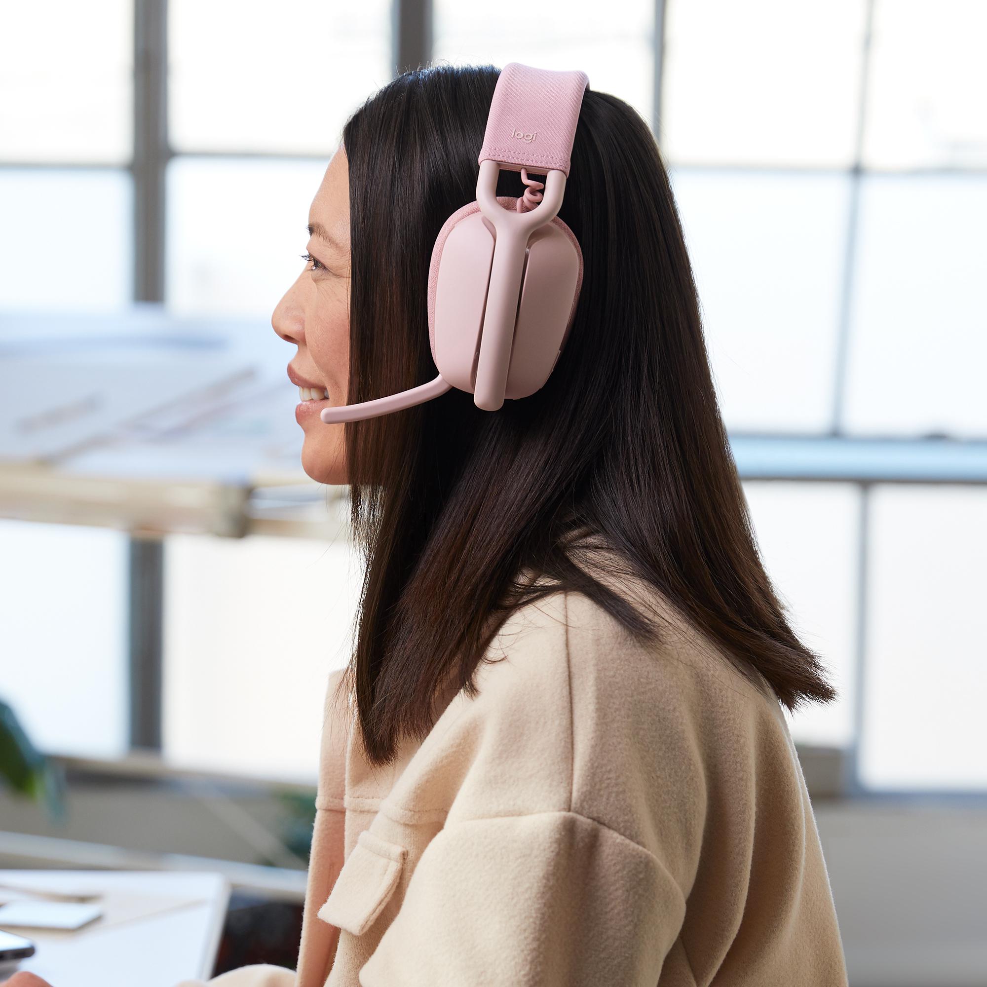 Logitech - Auriculares Logitech ZONE Vibe 100 Bluetooth Rosa