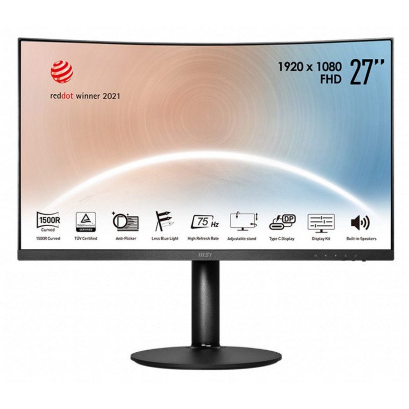 MSI - Monitor Curvo MSI 27" Modern MD271CP VA FHD 75Hz 4ms USB-C