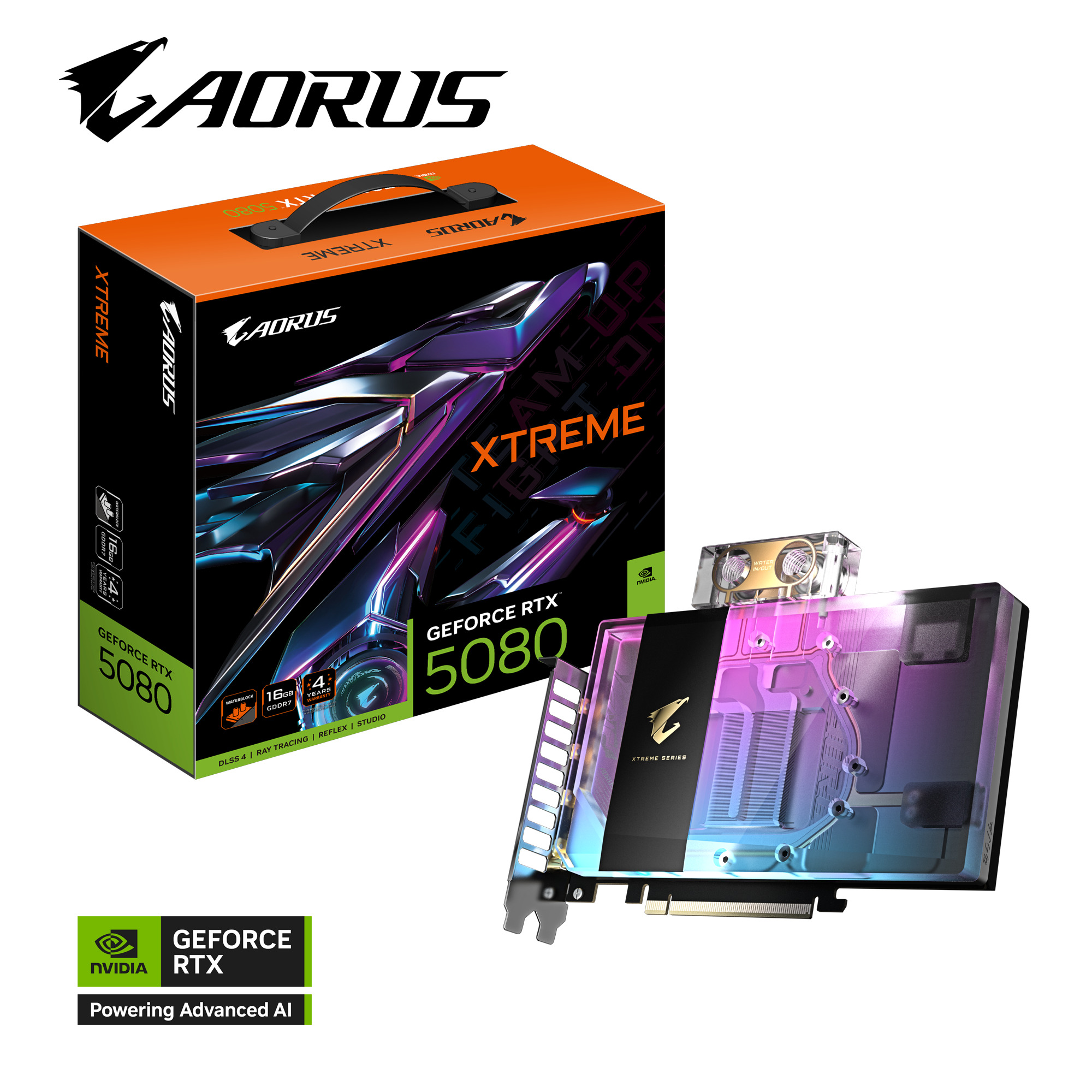 Picture of Picture of Tarjeta Gráfica Gigabyte GeForce® RTX 5080 Xtreme Waterforce WB 16GB GDDR7 DLSS4