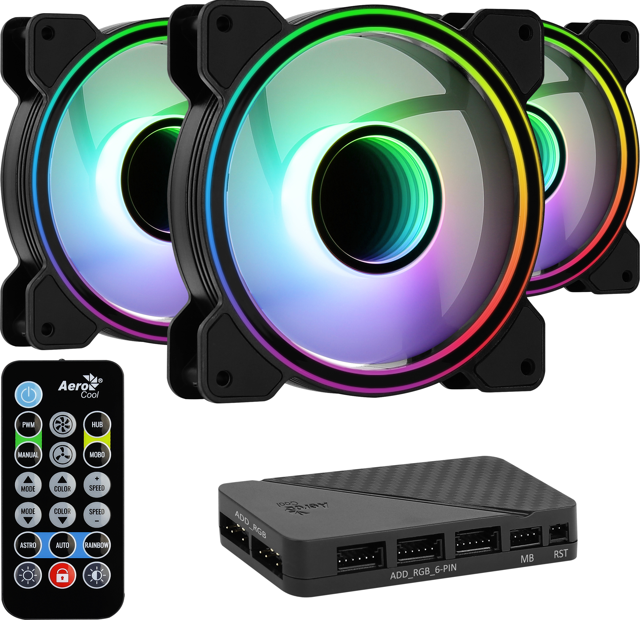 Picture of Picture of Ventilador Aerocool Mirage 12 ARGB Pro Negro 120mm (Pack 3)