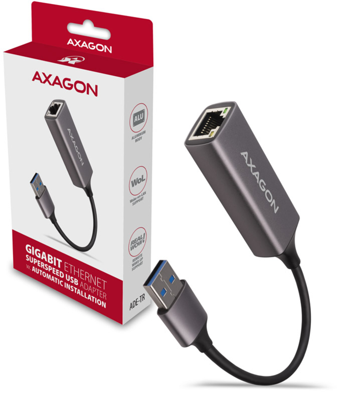 Picture of Picture of Adaptador AXAGON ADE-TR Gigabit Ethernet 10/100/1000 - USB 3.1 Tipo A