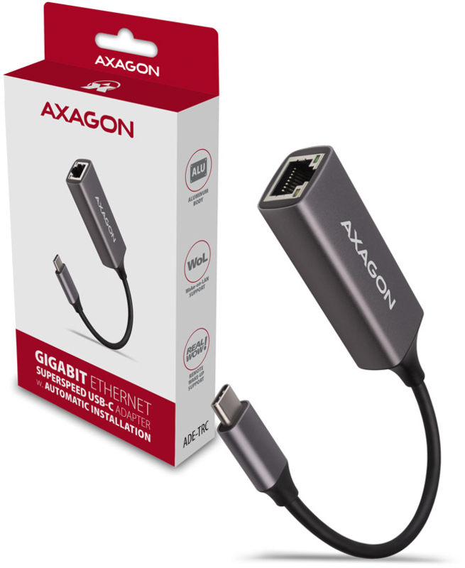 Picture of Picture of Adaptador AXAGON ADE-TRC Gigabit Ethernet 10/100/1000 - USB 3.1 Tipo C