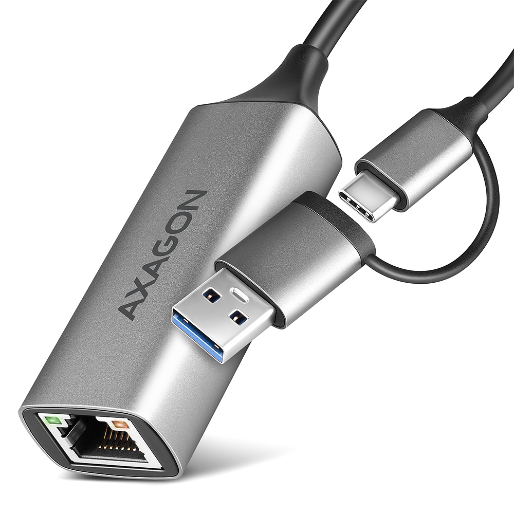 Picture of Picture of Adaptador AXAGON ADE-TXCA Gigabit Ethernet 10/100/1000 - USB 3.1 Tipo C + USB-A