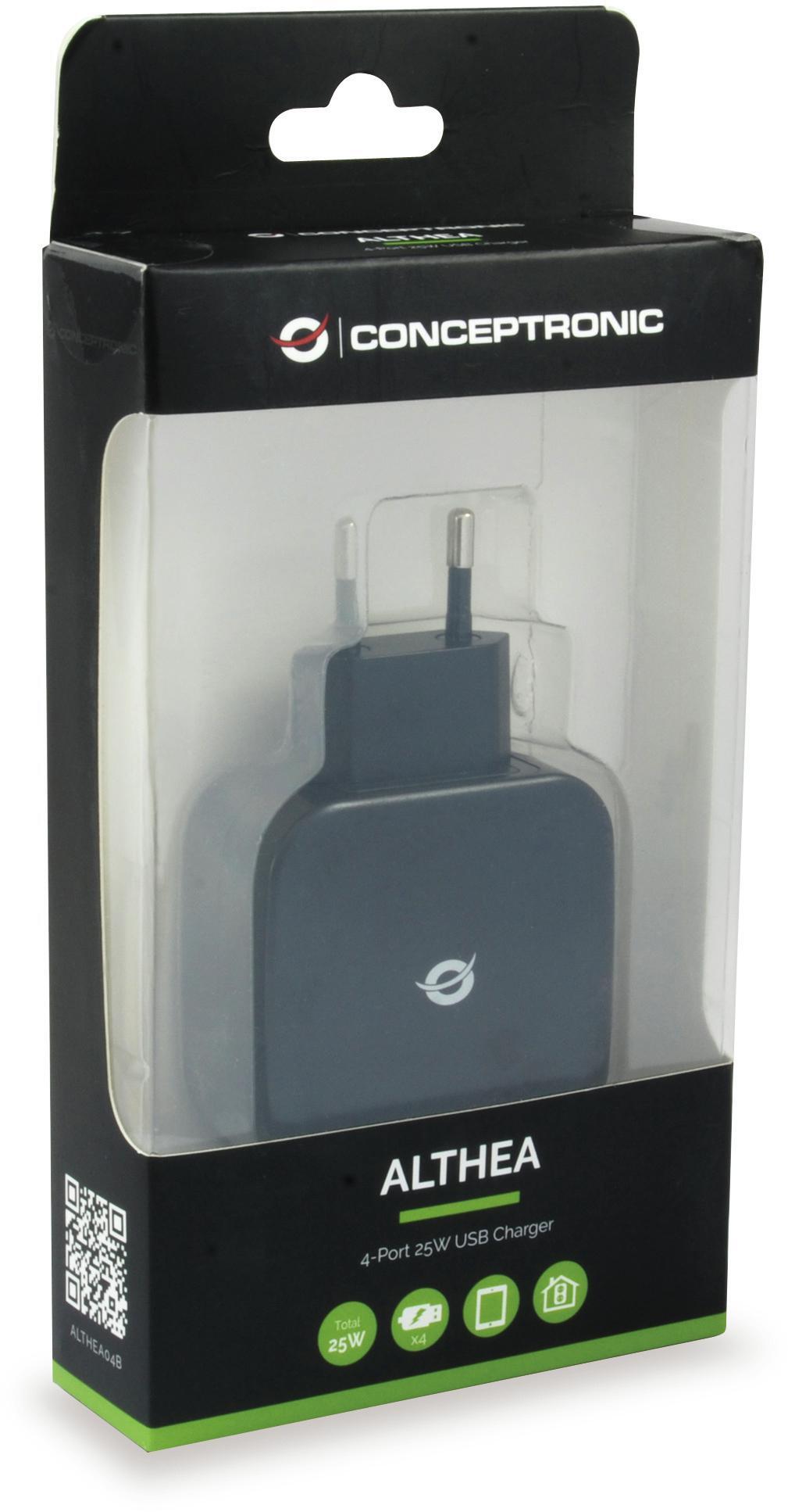 conceptronic - Cargador Conceptronic Althea 4 Puertas 25W USB