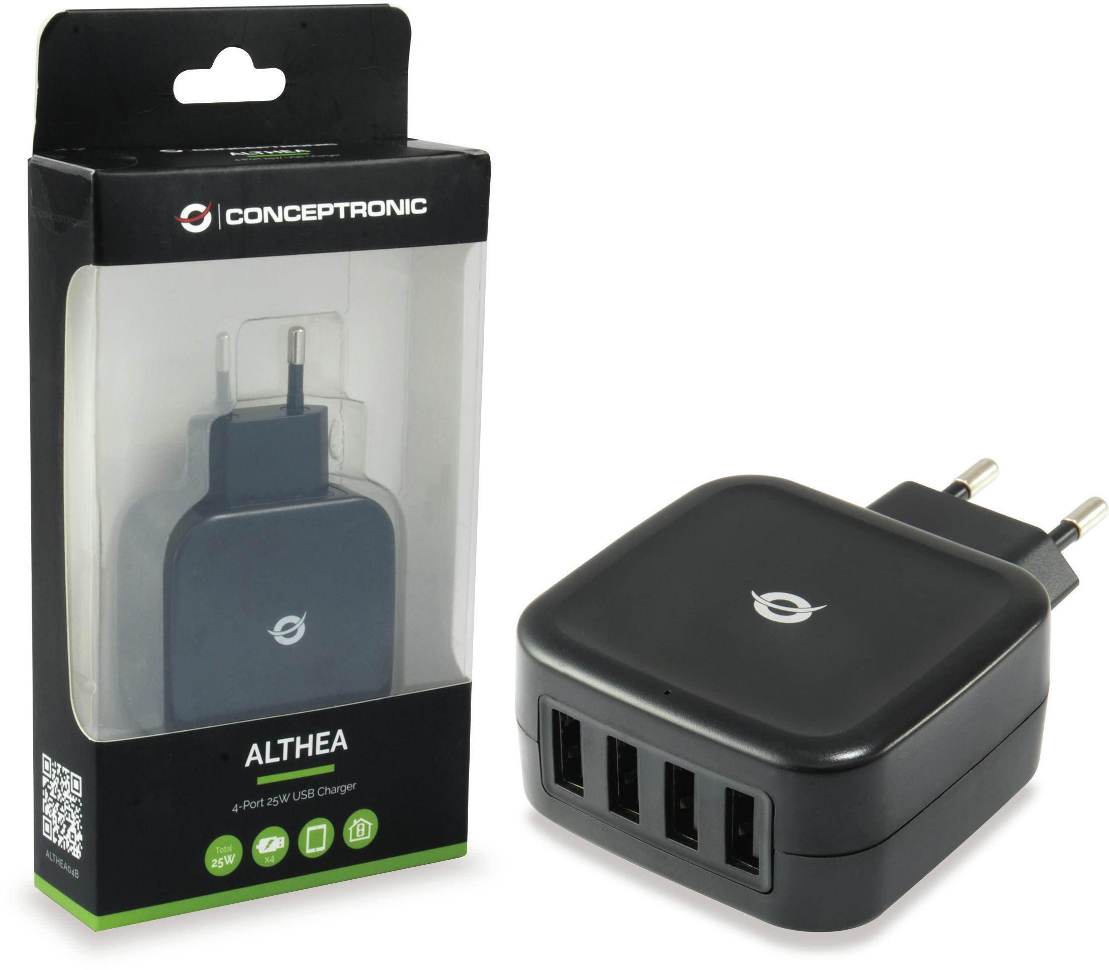 conceptronic - Cargador Conceptronic Althea 4 Puertas 25W USB