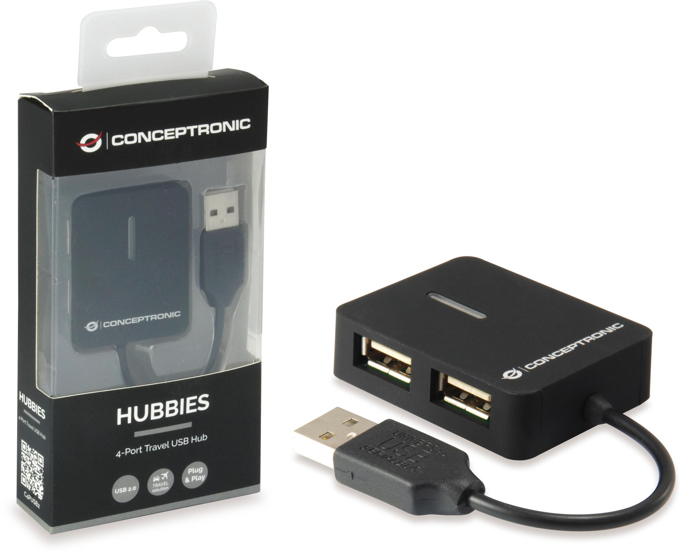 conceptronic - Hub USB Conceptronic 4 Puertas Travel