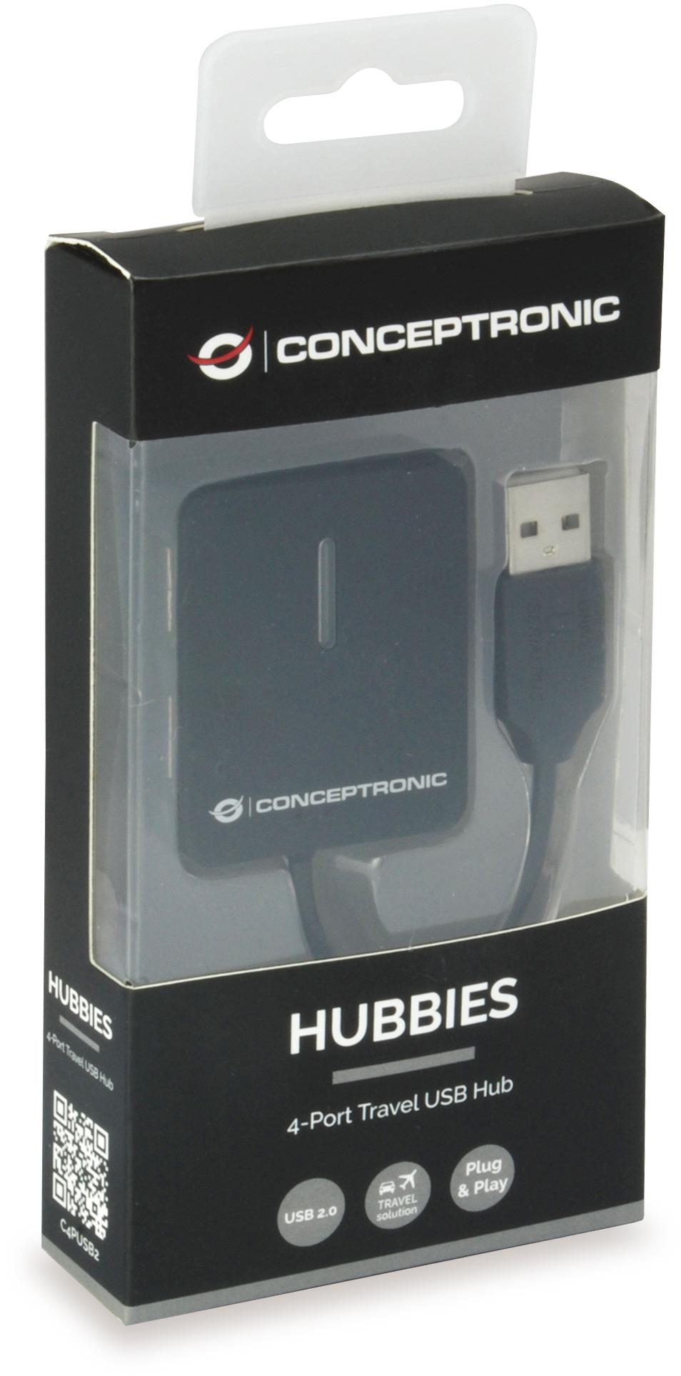 conceptronic - Hub USB Conceptronic 4 Puertas Travel