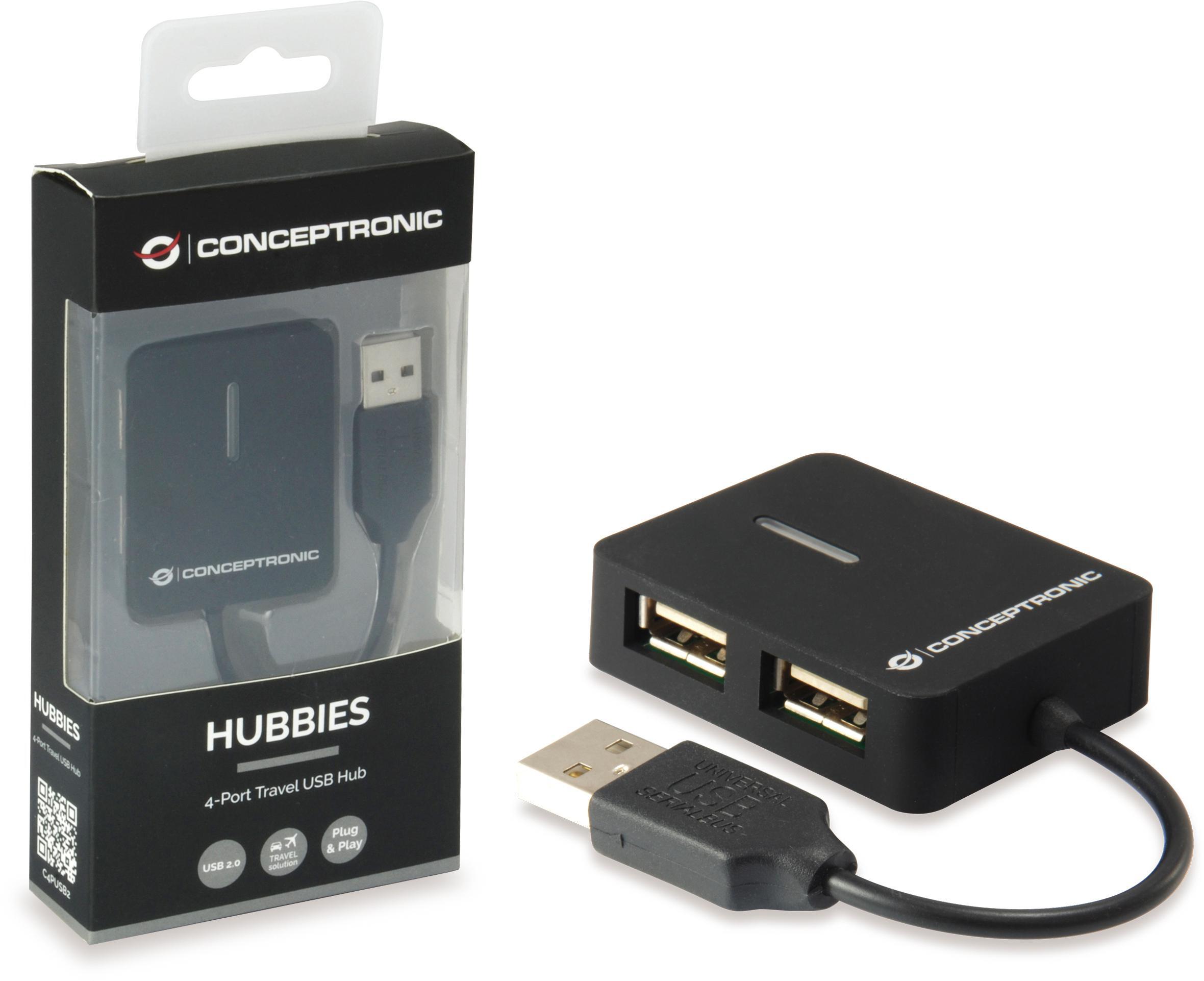 conceptronic - Hub USB Conceptronic 4 Puertas Travel
