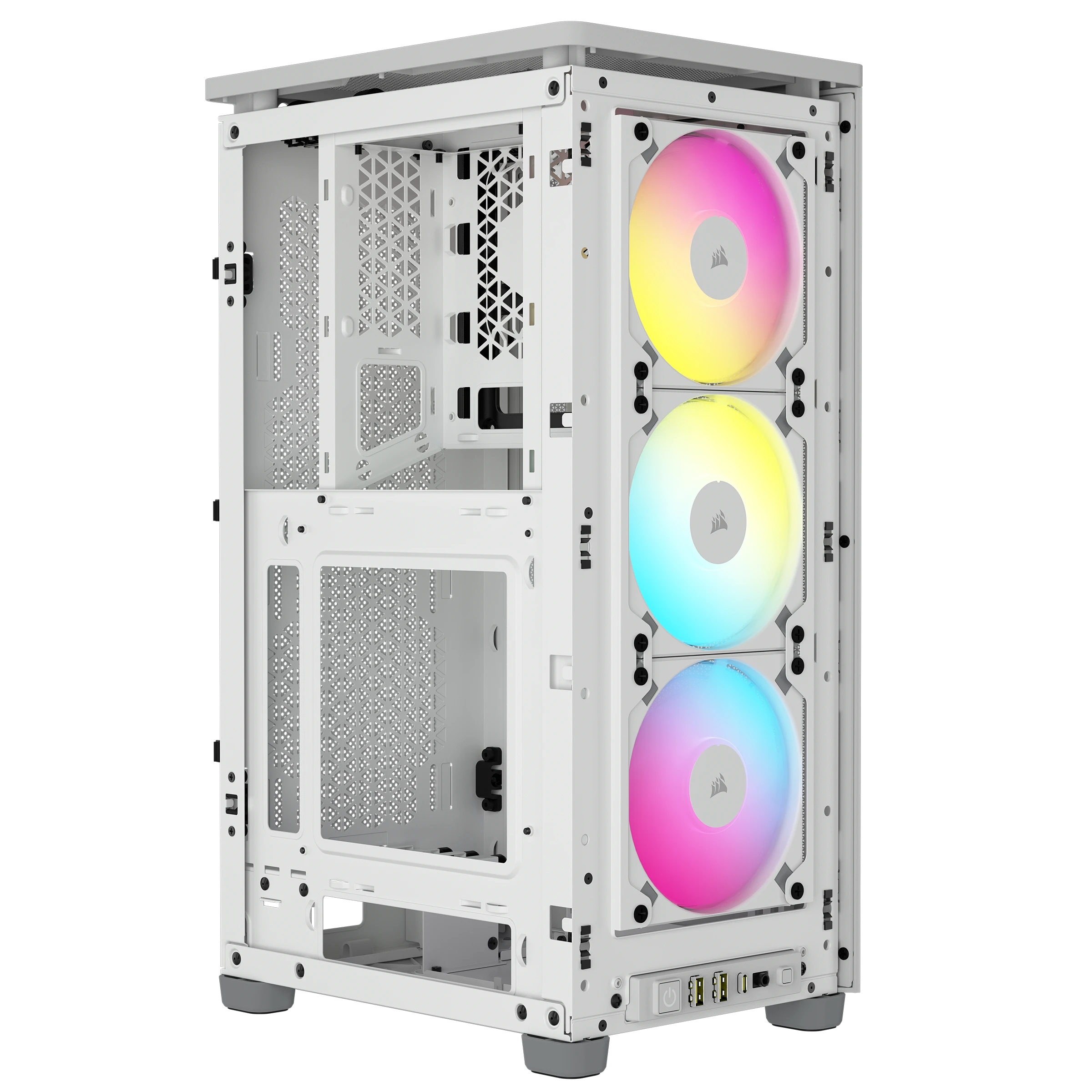 Corsair - Torre Mini-ITX Corsair iCue 2000D RGB Blanco Cristal Templado