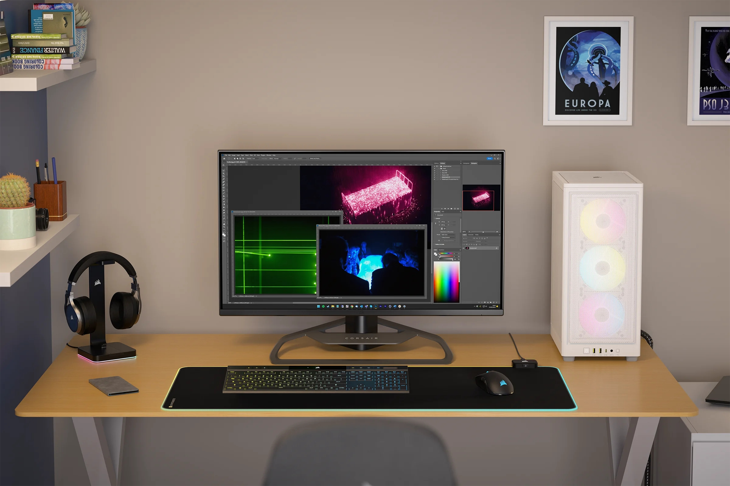 Corsair - Torre Mini-ITX Corsair iCue 2000D RGB Blanco Cristal Templado