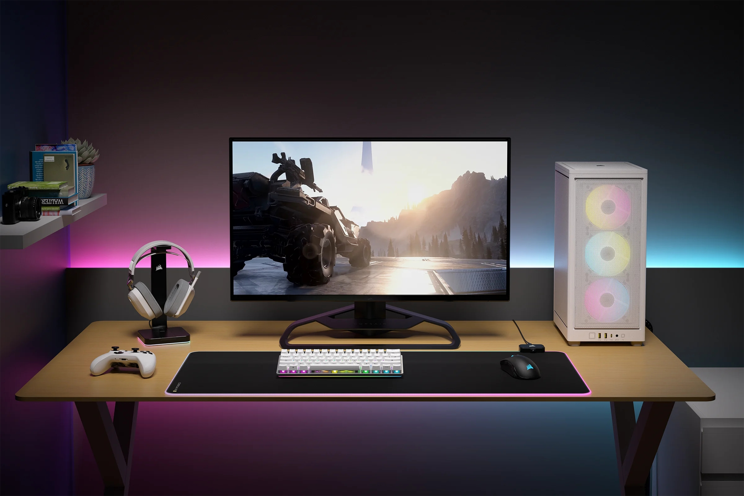 Corsair - Torre Mini-ITX Corsair iCue 2000D RGB Blanco Cristal Templado