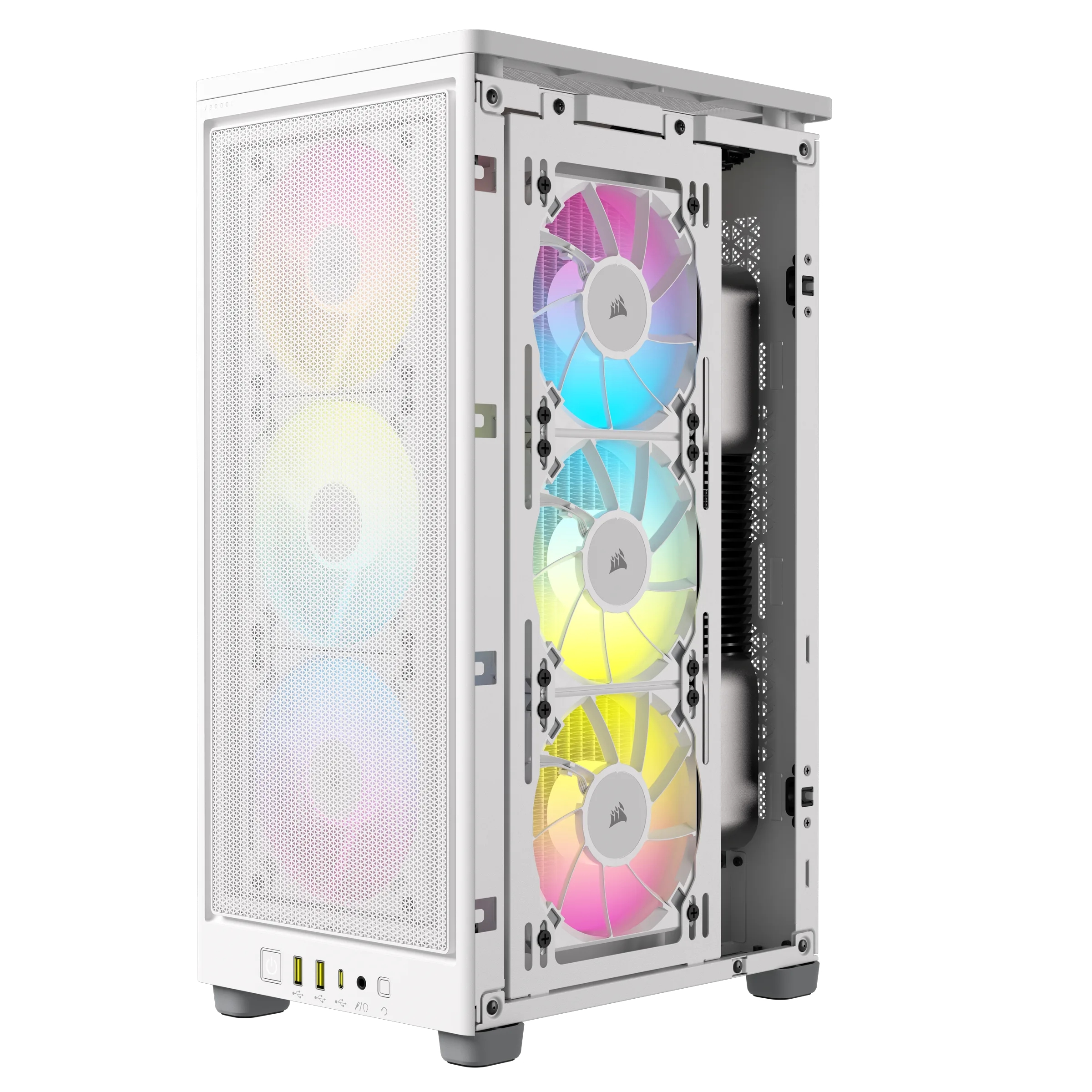 Corsair - Torre Mini-ITX Corsair iCue 2000D RGB Blanco Cristal Templado