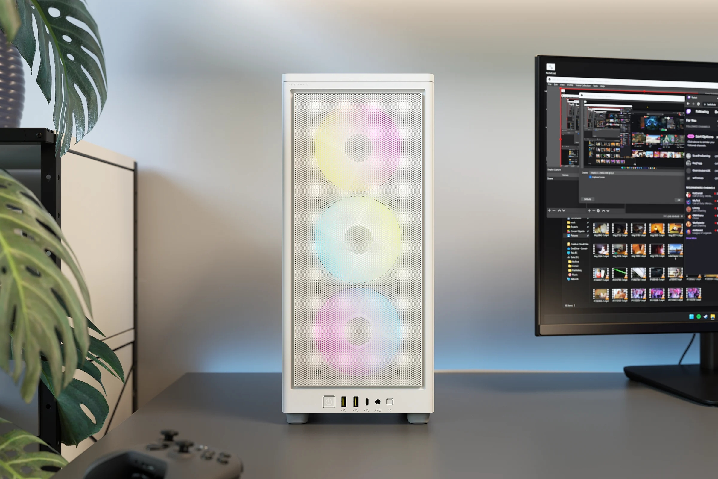 Corsair - Torre Mini-ITX Corsair iCue 2000D RGB Blanco Cristal Templado