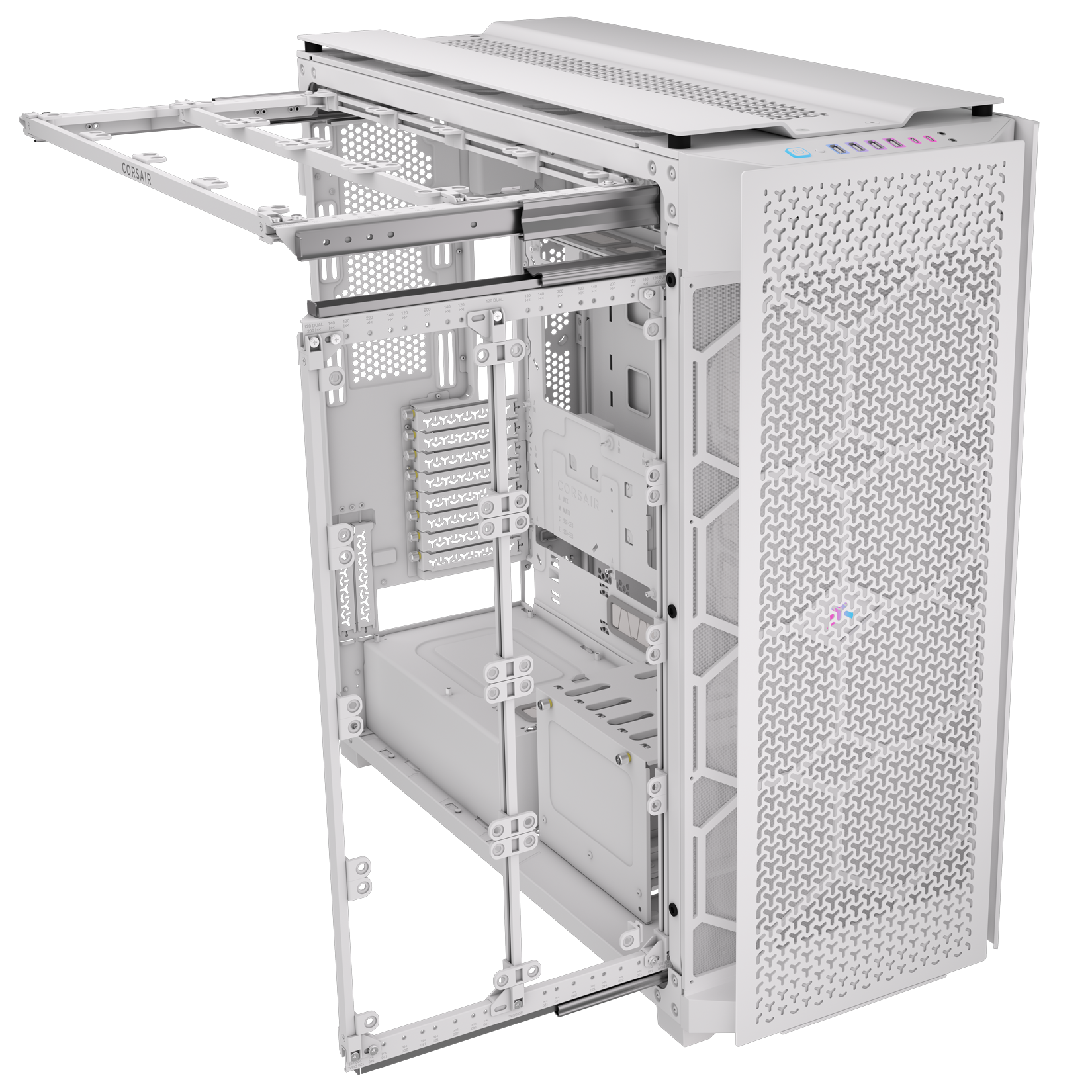 Corsair - Torre E-ATX Corsair 9000D RGB Airflow Blanca Cristal Templado