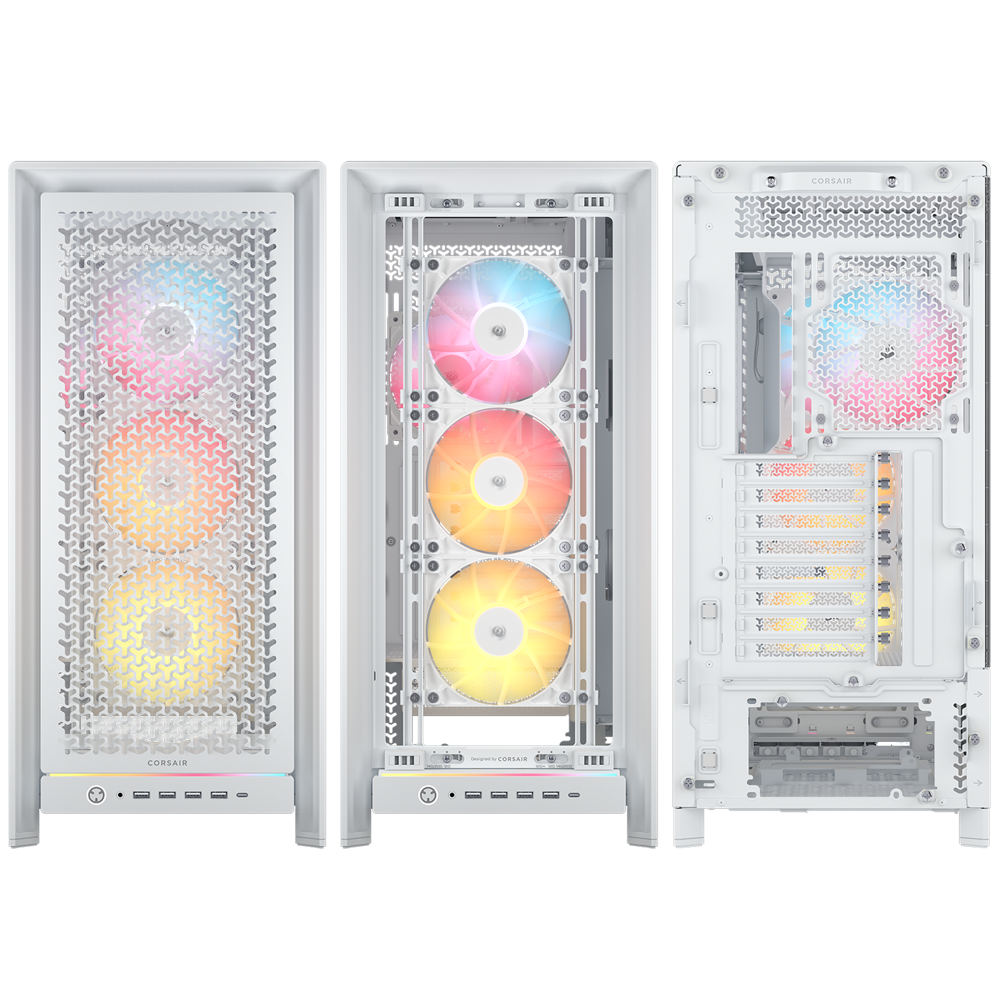 Corsair - Torre E-ATX Corsair 5000D RS ARGB Airflow Blanco Cristal Templado