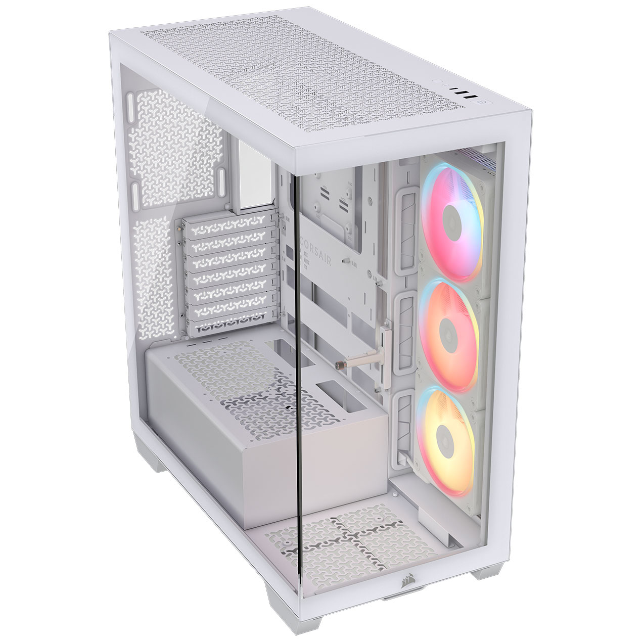 Corsair - Caixa E-ATX Corsair 3500X LXR Link RGB Branca Vidro Temperado
