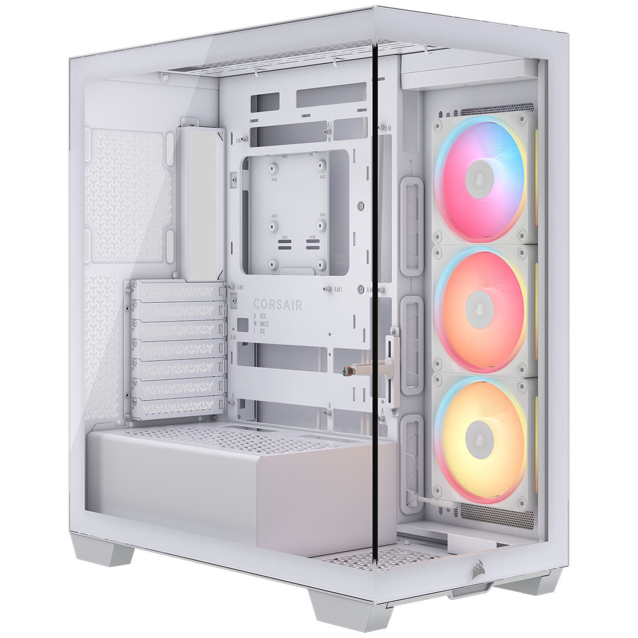 Corsair - Caixa E-ATX Corsair 3500X LXR Link RGB Branca Vidro Temperado