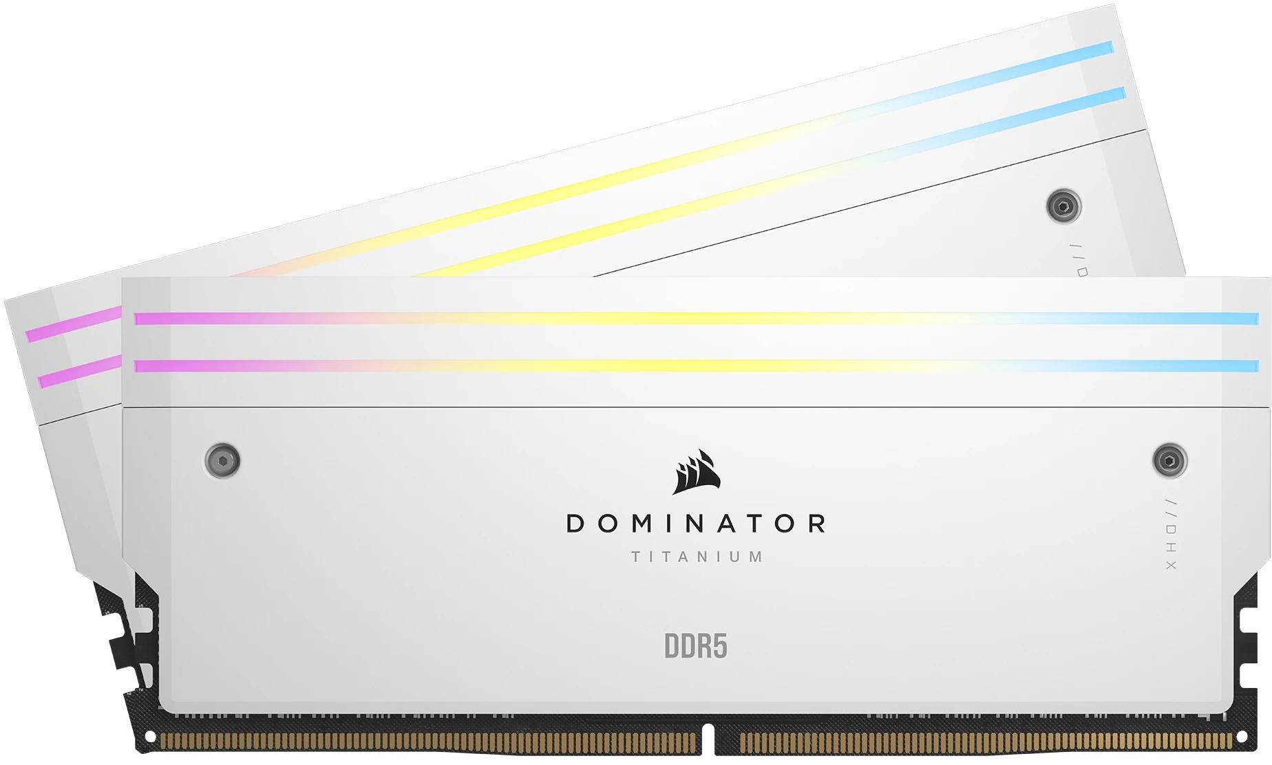 Picture of Picture of Corsair Kit 32GB (2 x 16GB) DDR5 6400MHz Dominator Titanium RGB White CL32
