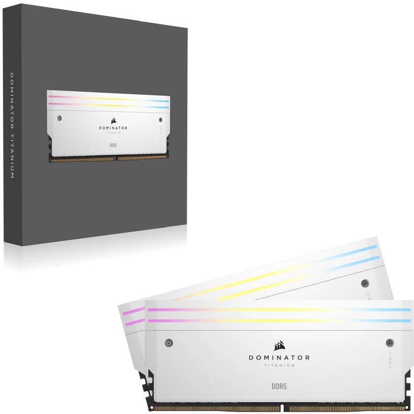 Corsair - Corsair Kit 48GB (2 x 24GB) DDR5 7200MHz Dominator Titanium RGB White CL36