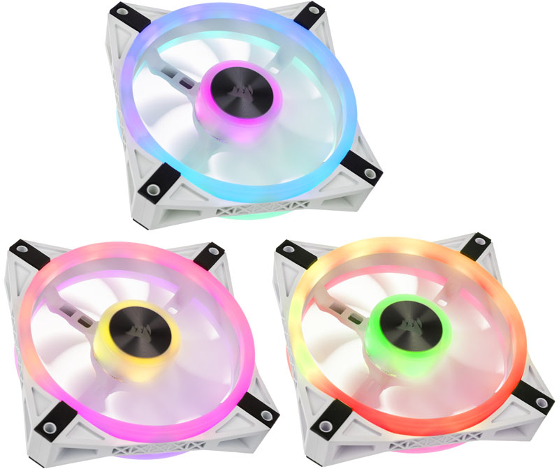 Picture of Picture of Ventilador Corsair iCUE QL120 RGB PWM Blanco 120mm (Pack 3) c/ Lightning Node CORE
