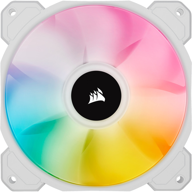 Picture of Picture of Ventilador Corsair iCUE SP120 RGB ELITE PWM Blanco 120MM (Pack 3) c/ Lighting Node CORE