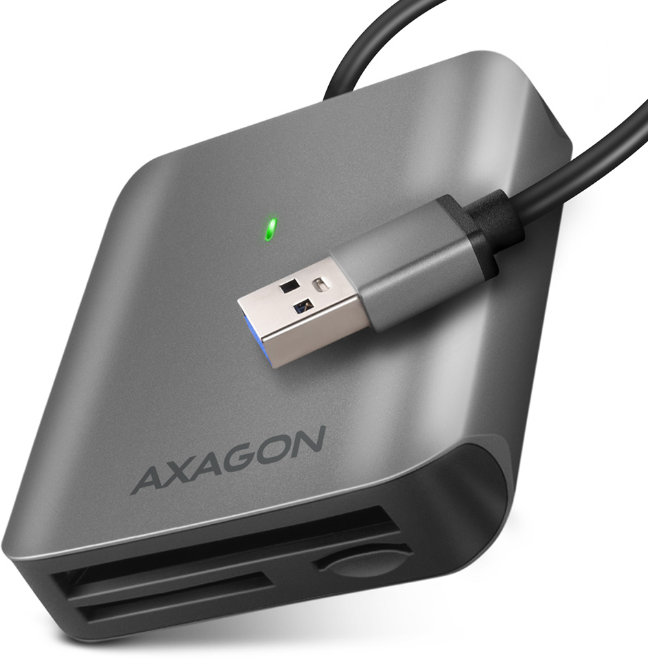Picture of Picture of Lector de tarjetas externo AXAGON CRE-S3 External USB-A 3.2 Gen 1, 3-slot & lun SD/microSD/CF, UHS-II
