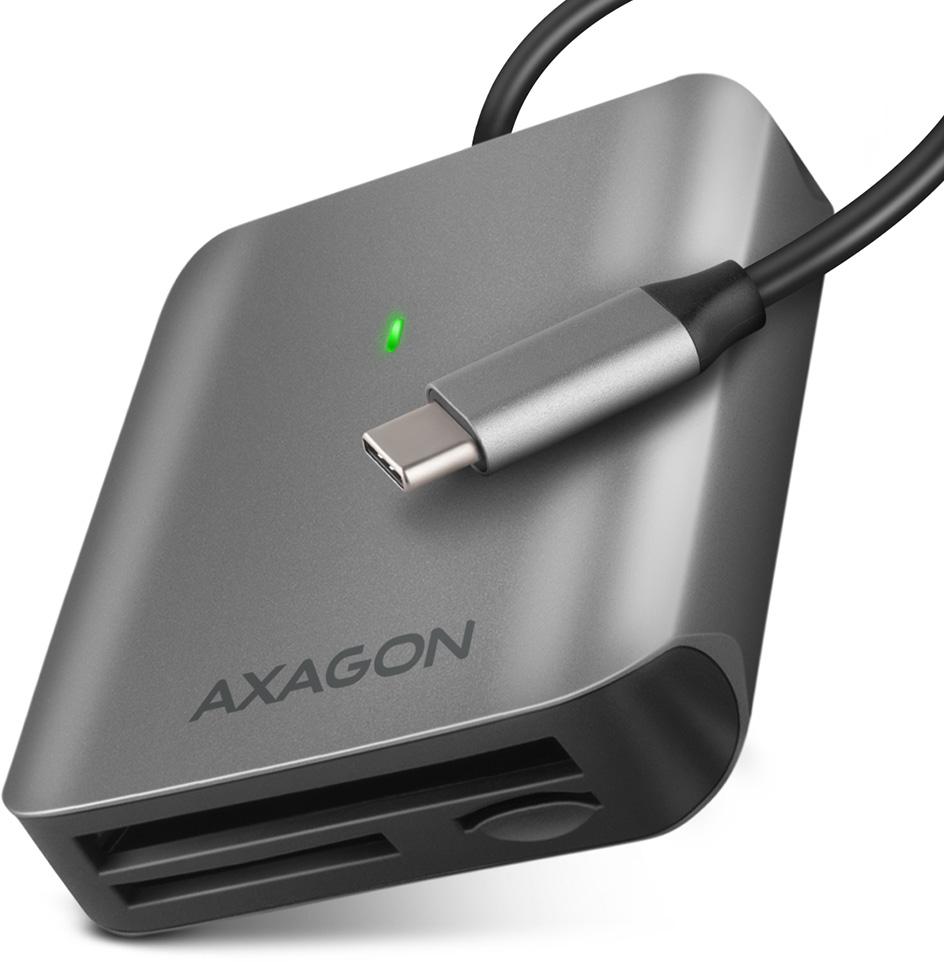 AXAGON - Lector de tarjetas AXAGON CRE-S3C External card reader USB-C 3.2 Gen 1, 3-slot & lun SD/microSD/CF, UHS-II