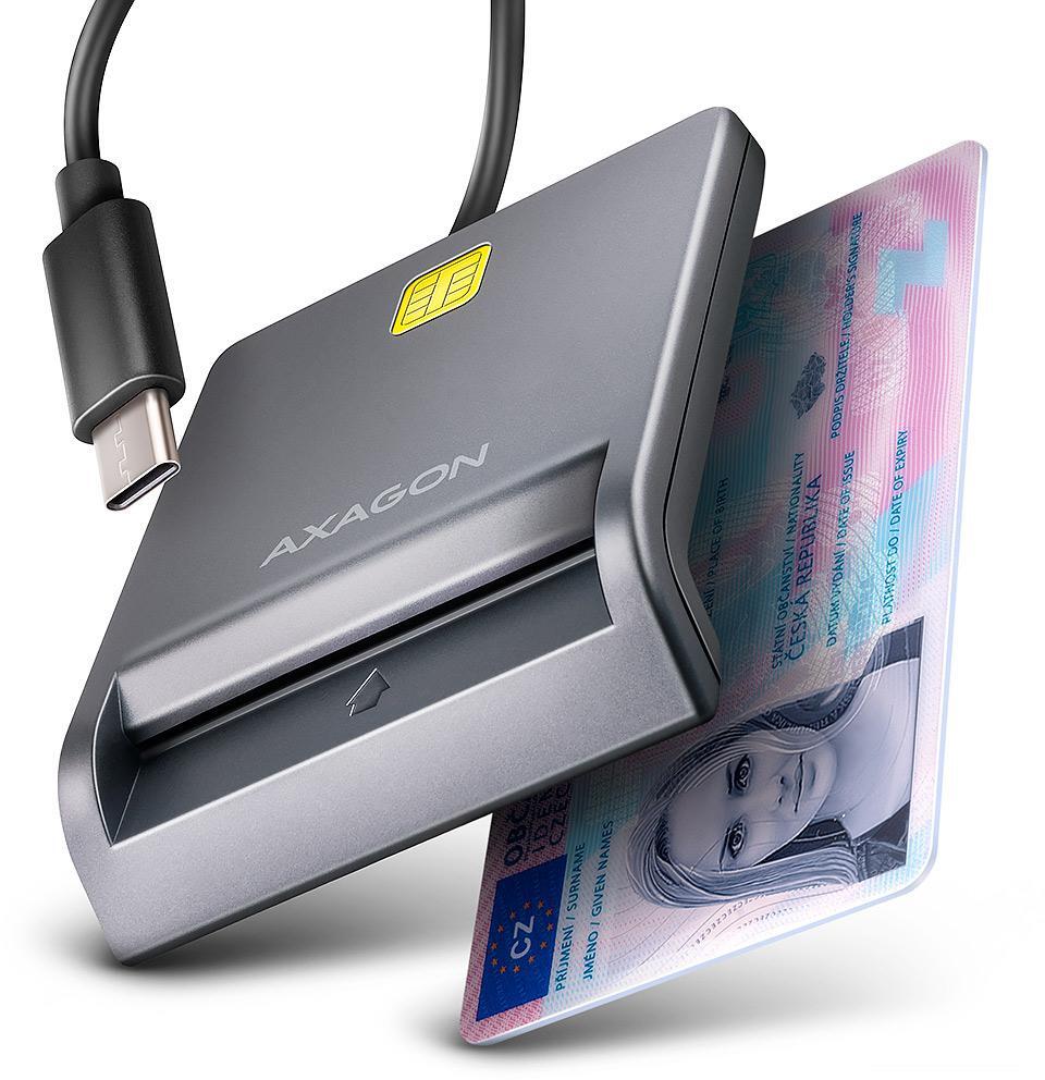 Picture of Picture of Lector de Tarjetas AXAGON CRE-SM3TC USB-C Smart card FlatReader