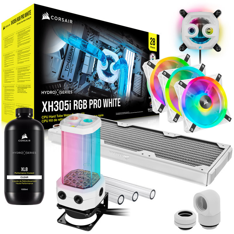 Picture of Picture of Kit de Refrigeración Líquida Personalizada Corsair Hydro X Series iCUE XH305i RGB PRO Blanco