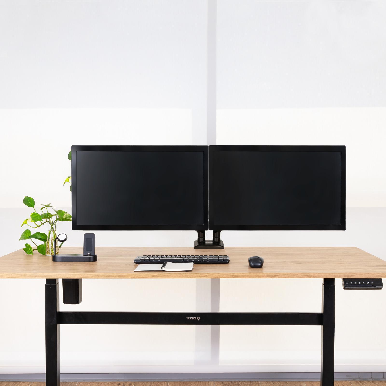 Tooq - Soporte de Mesa Tooq Duplo Tilt e Giratório 13" a 34" Max. 10kg/Monitor Negro